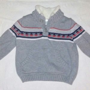 Gymboree Grey Lined Sweater girl or boy 12-18 mo